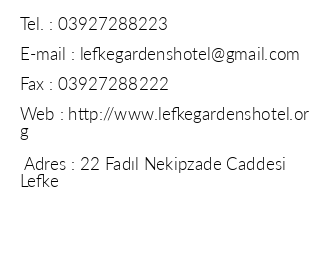 Lefke Gardens Hotel iletiim bilgileri